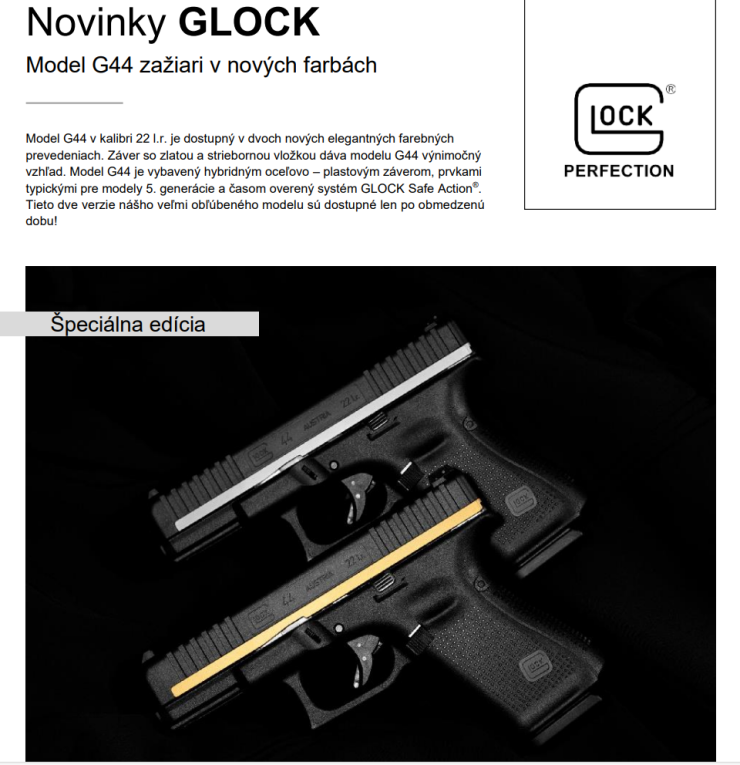 GLOCK 44 Silver line, Golden line